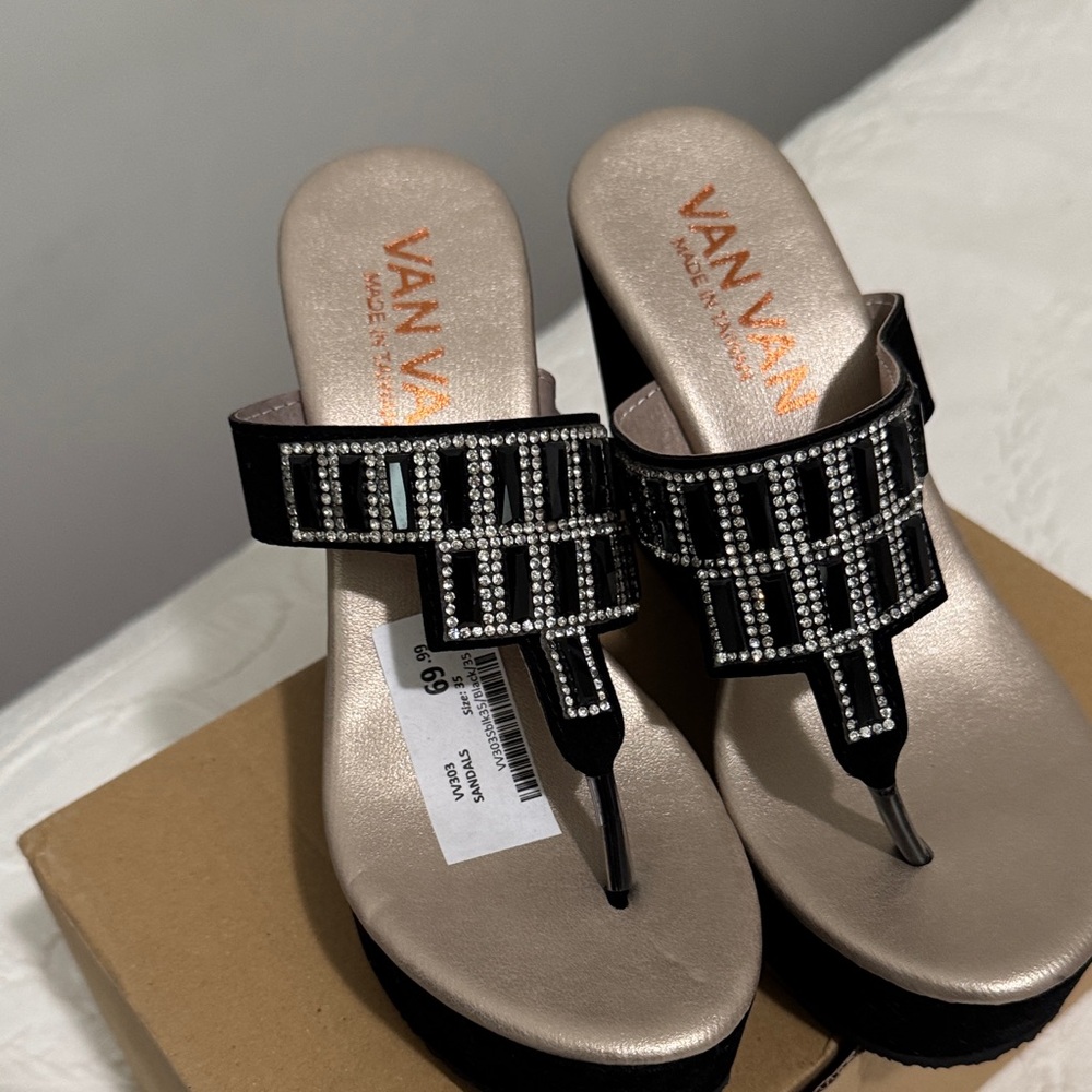 Black and Silver Women's Sandals